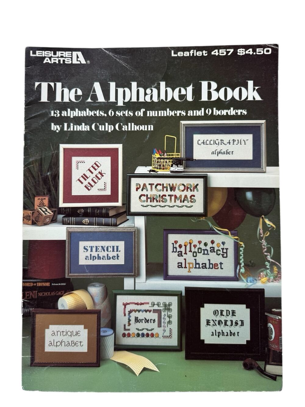 Vintage The Alphabet Book Cross Stitch Design Leaflet Letters Numbers Borders